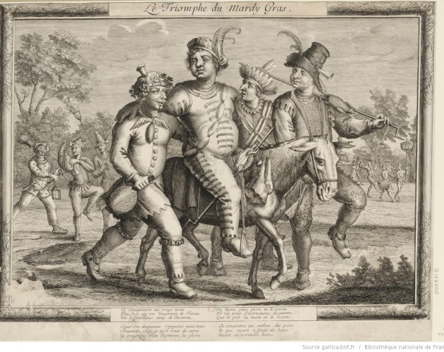 Le triomphe du Mardy gras 17e siècle estampe